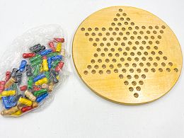 Дървена масивна игра кръг с пешки
