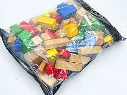 Дървен цветен конструктор огромен