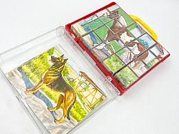 Кубчета с 6 картинки животни в куфар
