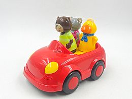 Кола червена голяма с животни