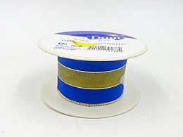 Синя със златен кант панделка