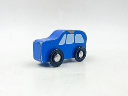 Дървена кола синя