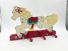 Масивна дървена закачалка кон голяма
