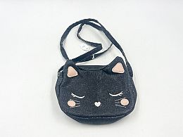 Чанта черно коте с дълга дръжка